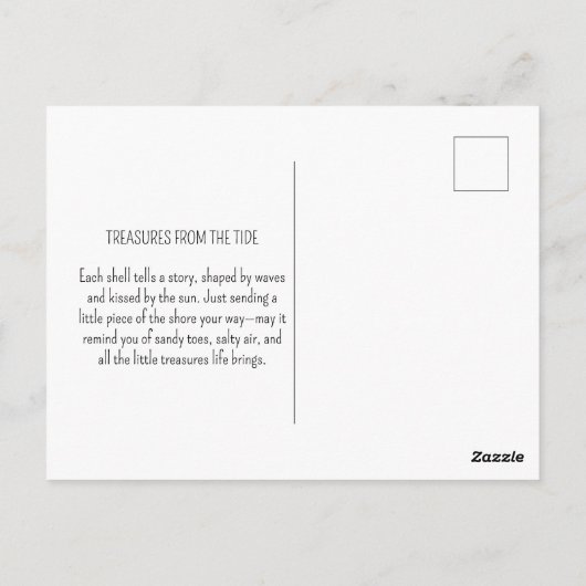 Seashells Starfish Coastal Beach Nautical Art Briefkaart (Achterkant)