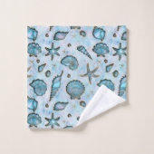 Seashells Starfish Waterverf Opal ID782 Bad Handdoek (Wasdoekje)