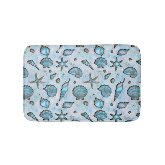 Seashells Starfish Waterverf Opal ID782 Badmat (Voorkant)