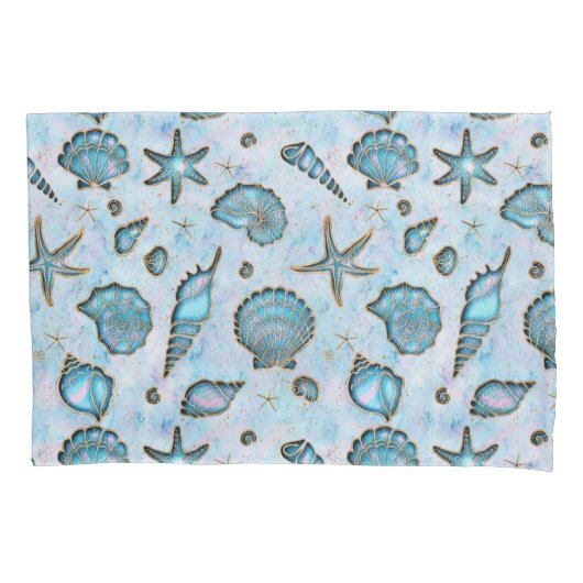 Seashells Starfish Waterverf Opal ID782 Kussensloop (Voorkant)