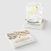 Seashells Stenen Onderzetter (Zijkant)