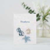 Seashells strand bruiloft Bedankt Kaarten (Staand voorkant)