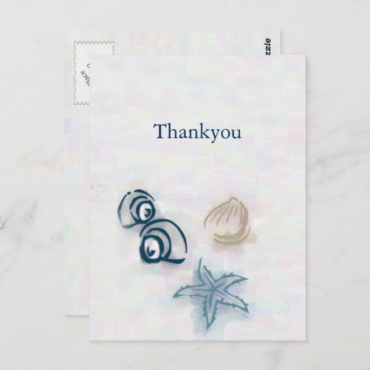 Seashells strand bruiloft Bedankt Kaarten (Voorkant / Achterkant)