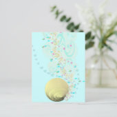 SeaShells Strandbestemming Aqua Pink Briefkaart (Staand voorkant)