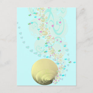 SeaShells Strandbestemming Aqua Pink Briefkaart
