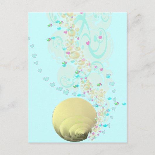SeaShells Strandbestemming Aqua Pink Briefkaart (Voorkant)