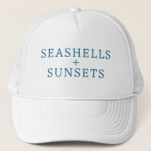 Seashells & Sunsets Hat Trucker Pet (Voorkant)