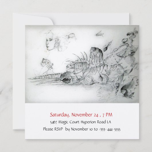 SEASHELLS SWEET 16 ARTIJ, Ruby Monogram Champagne Kaart (Achterkant)