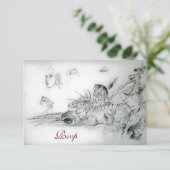 SEASHELLS SWEET 16 ARTIJ, Ruby Monogram Rsvp (Staand voorkant)