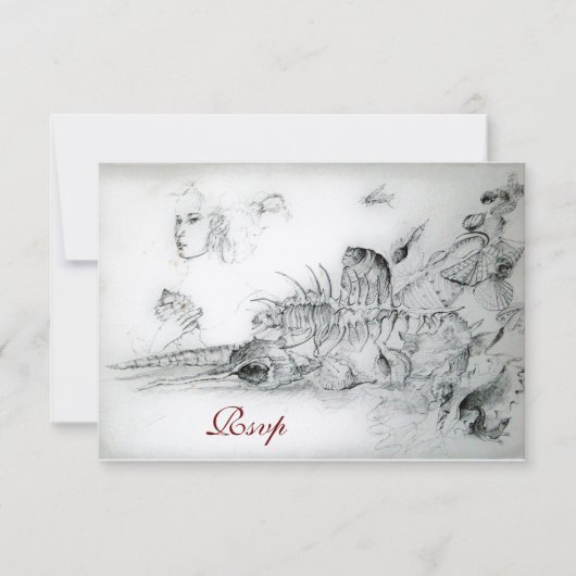 SEASHELLS SWEET SIXTEEN ARTIJ, Ruby Monogram Rsvp (Voorkant)