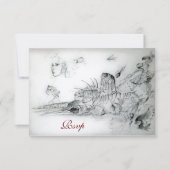 SEASHELLS SWEET SIXTEEN ARTIJ, Ruby Monogram Rsvp Kaartje (Voorkant)