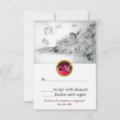 SEASHELLS SWEET SIXTEEN ARTIJ, Ruby Monogram Rsvp Kaartje (Achterkant)