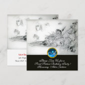 SEASHELLS SWEET SIXTEEN ARTIJ Sapphire Monogram Kaart (Voorkant / Achterkant)