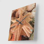 Seashells te koop Zihuatanejo, Mexico Vierkante Klok (Hoek)