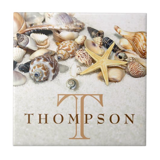 Seashells Tegel, gepersonaliseerd Tegeltje (Voorkant)