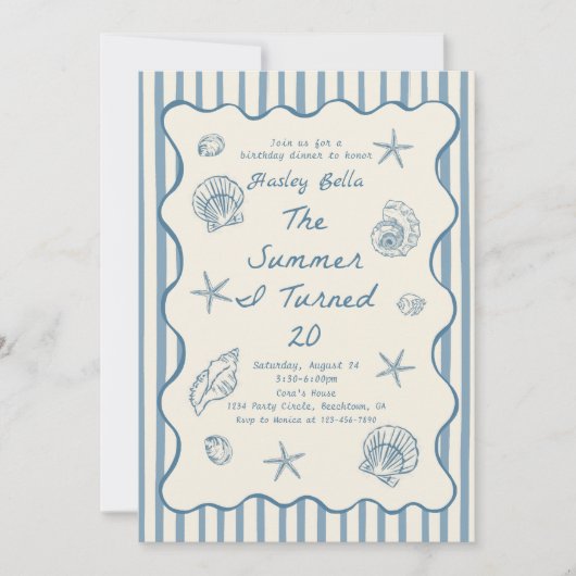 Seashells The Summer I Turned Twenty Birthday Kaart (Voorkant)