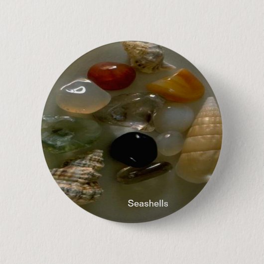 Seashells van de Seashore- Ronde Button 5,7 Cm (Voorkant)
