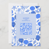 Seashells Vrijgezellenfeest Chic Blue Beach CUSTOM Kaart (Achterkant)