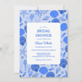 Seashells Vrijgezellenfeest Chic Blue Beach CUSTOM Kaart (Voorkant)