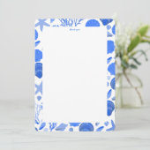 Seashells Vrijgezellenfeest Elegant Blue Beach CUS Bedankkaart (Staand voorkant)