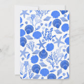 Seashells Vrijgezellenfeest Elegant Blue Beach CUS Bedankkaart (Achterkant)