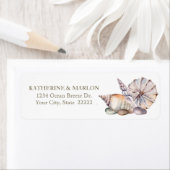 Seashells Waterverf Nautical Return Address Etiket (Insitu)
