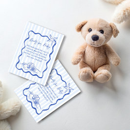 Seashells Wavy Stripes baby shower boek aanvraag Informatiekaartje