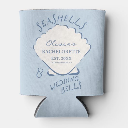 Seashells & Wedding Bells Bachelorette Blikjeskoeler (Voorkant)
