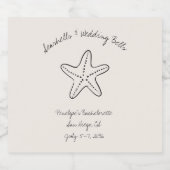 Seashells & Wedding Bells Bachelorette Decor Sparkling Wijnetiket (Enkel label)