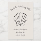 Seashells & Wedding Bells Bachelorette Favoriet Mi Wijn Etiket (Enkel label)
