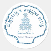 Seashells & Wedding Bells Bachelorette Party Ronde Sticker (Voorkant)