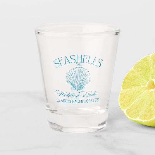 Seashells & Wedding Bells Bachelorette Shot Glass Shot Glas (Voorkant)