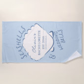 Seashells & Wedding Bells Bachelorette Strandlaken (Voorkant)