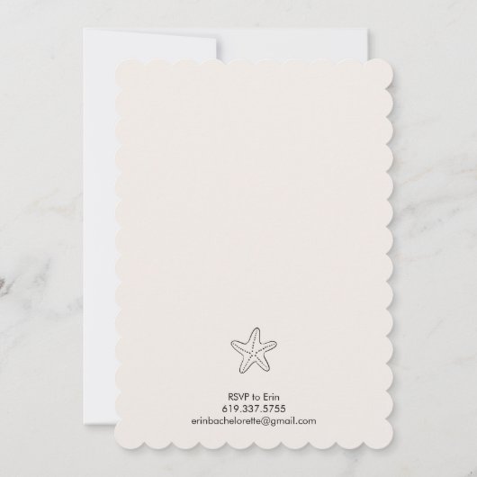 Seashells & Wedding Bells Bachelorette Uitnodigen Kaart (Achterkant)