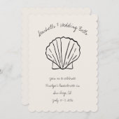 Seashells & Wedding Bells Bachelorette Uitnodigen Kaart (Voorkant / Achterkant)