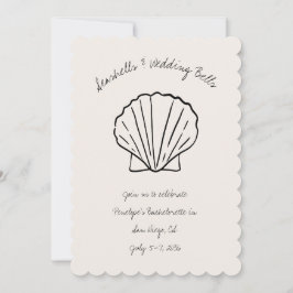 Seashells & Wedding Bells Bachelorette Uitnodigen Kaart