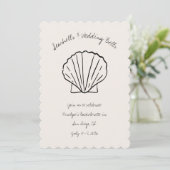 Seashells & Wedding Bells Bachelorette Uitnodigen Kaart (Staand voorkant)