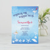 Seashells & Wedding Bells Beach Bachelorette Kaart (Staand voorkant)