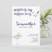 Seashells Wedding Bells Beach Cruise Bachelorette Kaart (Staand voorkant)