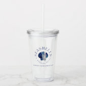 Seashells Wedding Bells Blue Beach Wedding Acryl Drinkbeker (Voorkant)