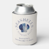 Seashells Wedding Bells Blue Beach Wedding Blikjeskoeler (Blikje Voorkant)