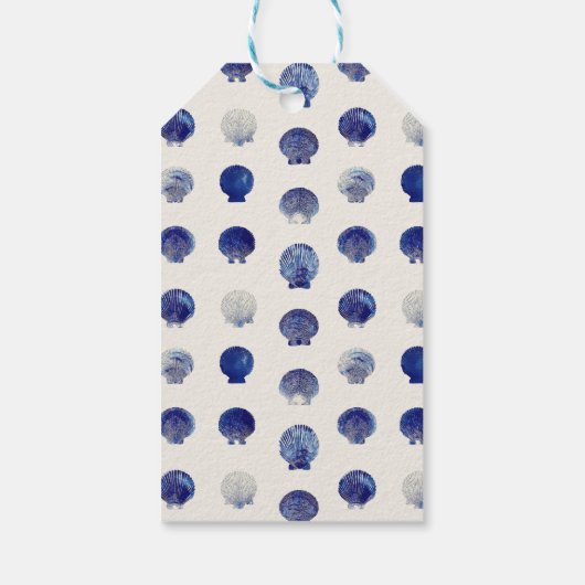 Seashells Wedding Bells Blue Beach Wedding Cadeaulabel (Achterkant)