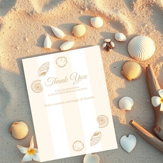 Seashells & Wedding Bells Bridal Shower Bedankkaart