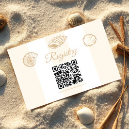 Seashells & Wedding Bells Bridal Shower Registry Informatiekaartje