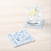 Seashells wedding bells bridesmaids gifts custom kartonnen onderzetters (Insitu)