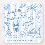 Seashells wedding bells bridesmaids gifts custom kartonnen onderzetters<br><div class="desc">Seashells and wedding bells coastal bachelorette party favors monogrammed coasters seashell coastal bridesmaids gifts personalized coasters, last toast on the coast bridesmaids gifts custom coasters, bridal shower favors, bridal party favors, hen night favors, personalized coasters favors, wedding favors, personalized bachelorette party favors, practical bridesmaids gifts, beach party favors, beach wedding...</div>