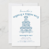 Seashells Wedding Bells Coastal Bachelorette Party Kaart (Voorkant)
