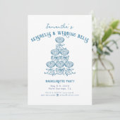 Seashells Wedding Bells Coastal Bachelorette Party Kaart (Staand voorkant)