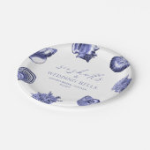 Seashells & Wedding Bells Elegant Vrijgezellenfees Papieren Bordje (Gekanteld)