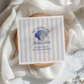 Seashells & Wedding Bells Gestreepte Bachelorette Servet